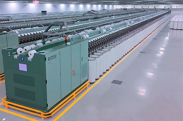 Rieter rotor spinning machines R 37 at Surya Spinners, India Rieter rotor spinning machines R 37 at Surya Spinners, India