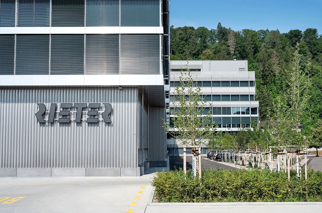 Front view of the Rieter headquarters in Winterthur, Switzerland