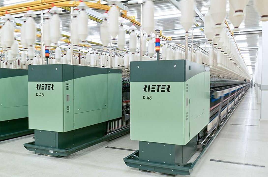 Compact spinning machine K 48 – spinning room with several K 48 machines