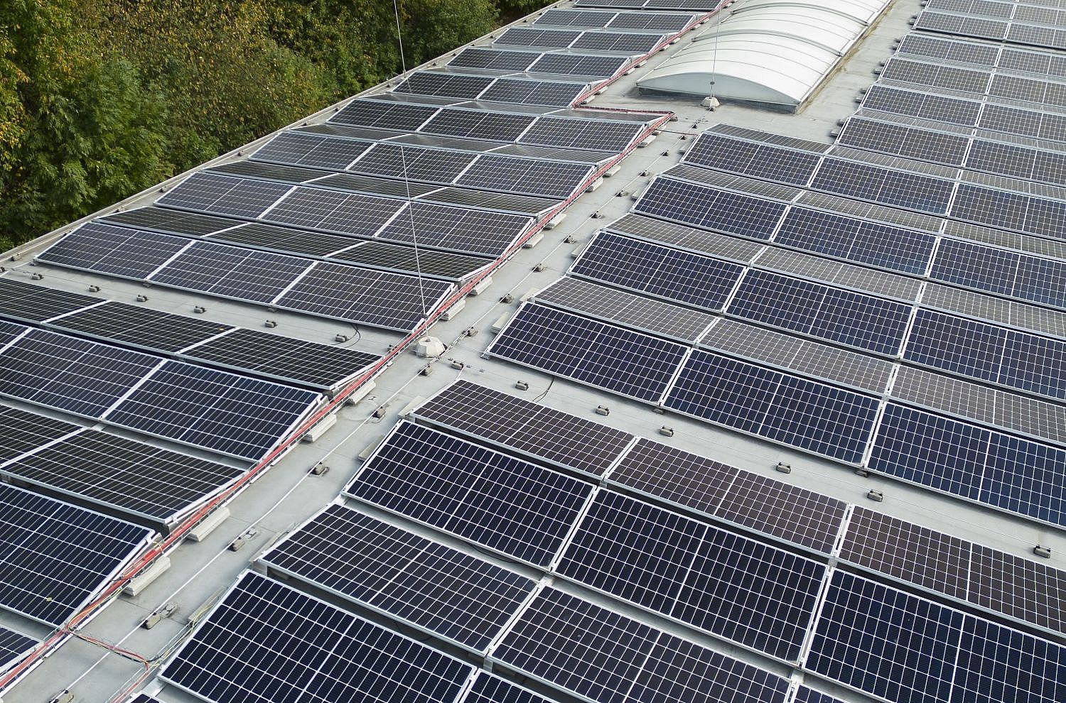 PV plant on the roof of one of Rieter's production facilities.