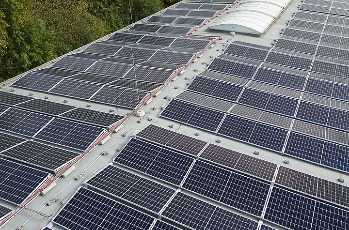 PV plant on the roof of one of Rieter's production facilities.