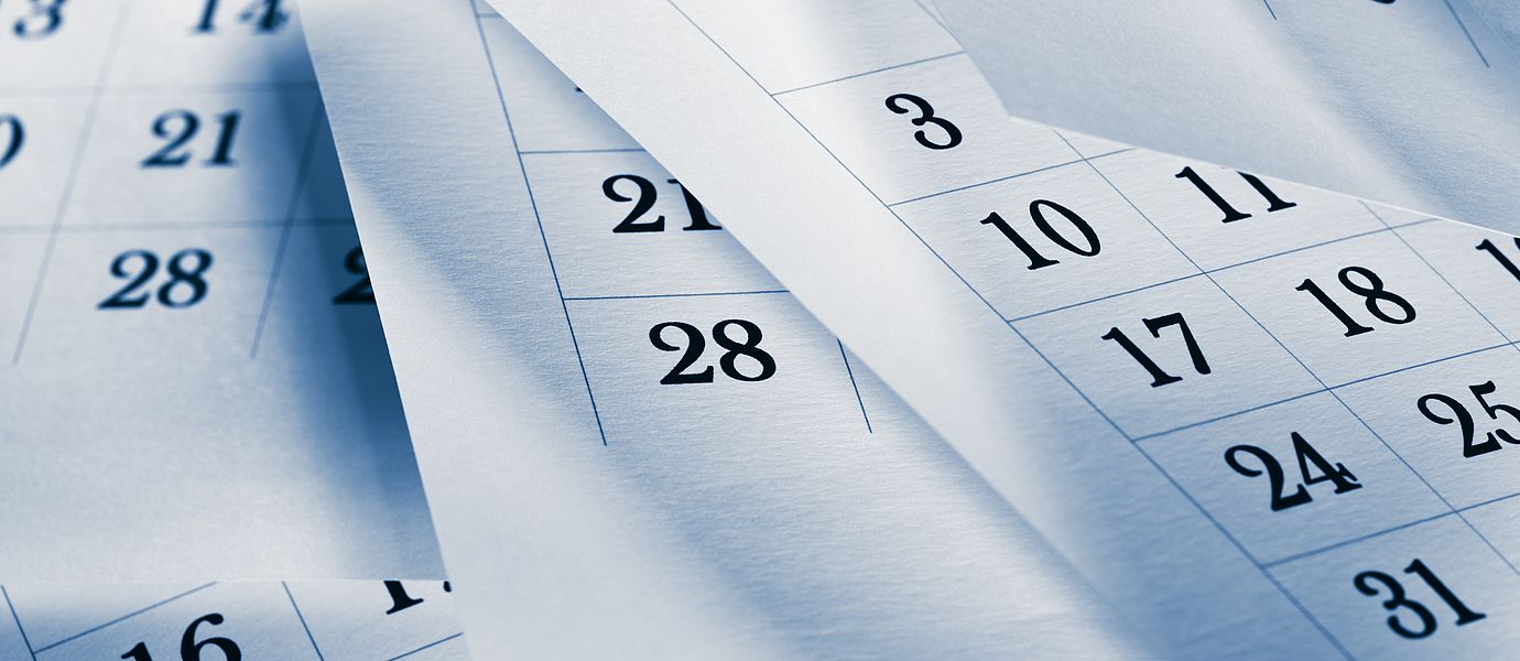 Section of a monthly calendar
